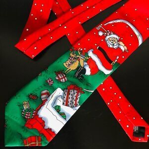 Golf Santa Claus Christmas Holiday Neck Tie
